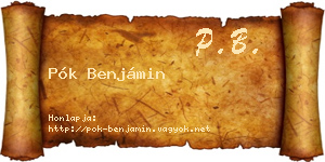 Pók Benjámin névjegykártya